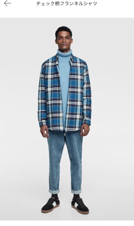 チェック柄フランネルシャツ