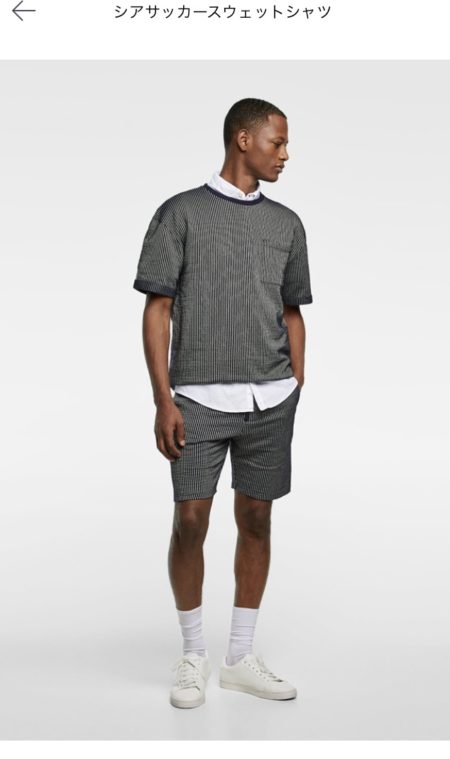 シアサッカースウェットシャツ(ネイビーブルー)