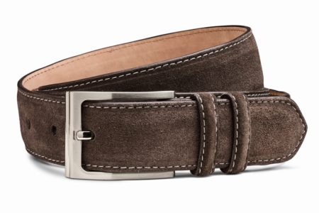 GLEN グレン メンズスエードレザーベルト　ブラウン