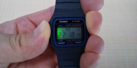 F-91W-1 LEDライト