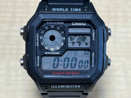 AE-1200WH-1Aストップウォッチ